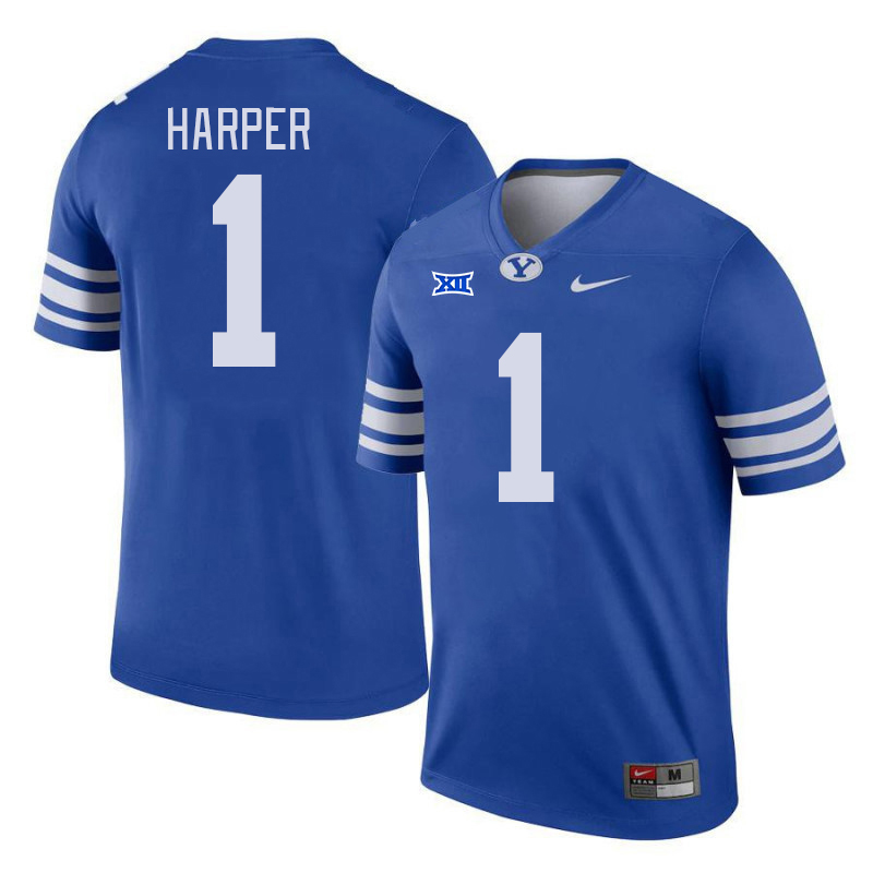 BYU Cougars #1 Micah Harper Big 12 Conference College Football Jerseys Stitched Sale-Royal